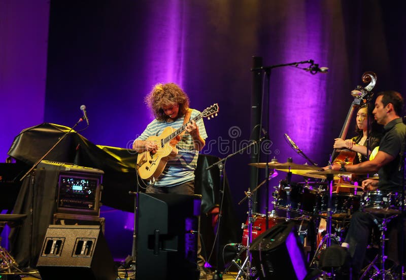 Pat Metheny playing on acoustic guitar at Summer Jazz Festival in Cracow, stock photography Pat Metheny playing on acoustic guitar at Summer Jazz Festival in Cracow, stock photography
