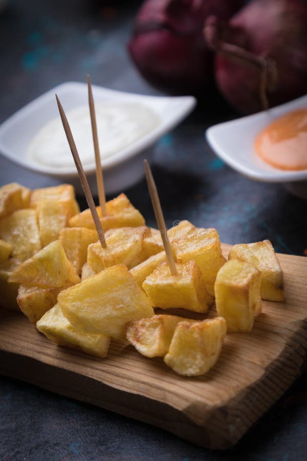 Patatas Bravas, Spanish Fried Potato Stock Photo Image of patatas