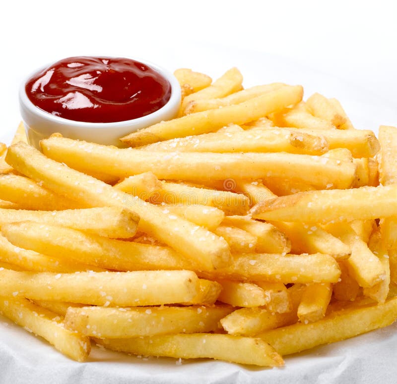 Patatas fritas y salsa de tomate