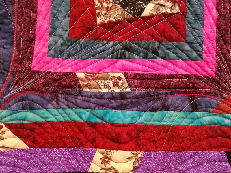 Patch of Colorful Quilt Fabric or Backround Stock Photo Image of