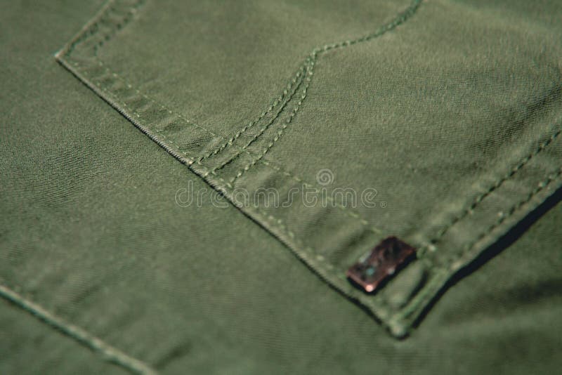 Patch Pocket of Green Jeans Stock Photo Image of cash, material