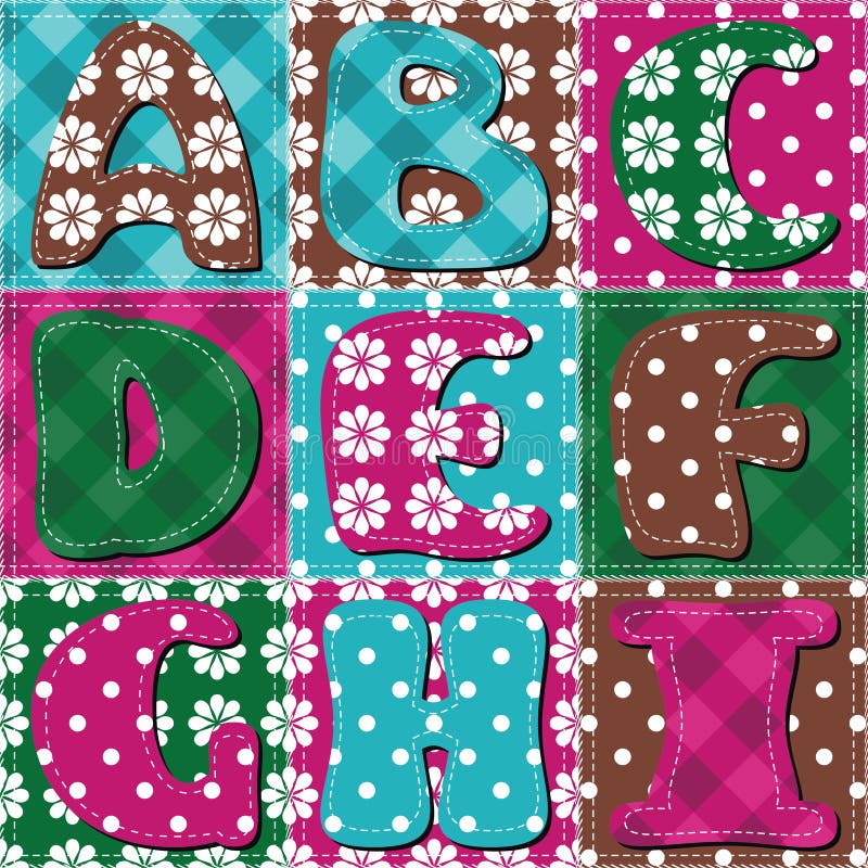 Patchwork Letters Stock Illustrations 447 Patchwork Letters Stock