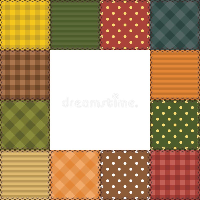 patchwork frame with different patterns