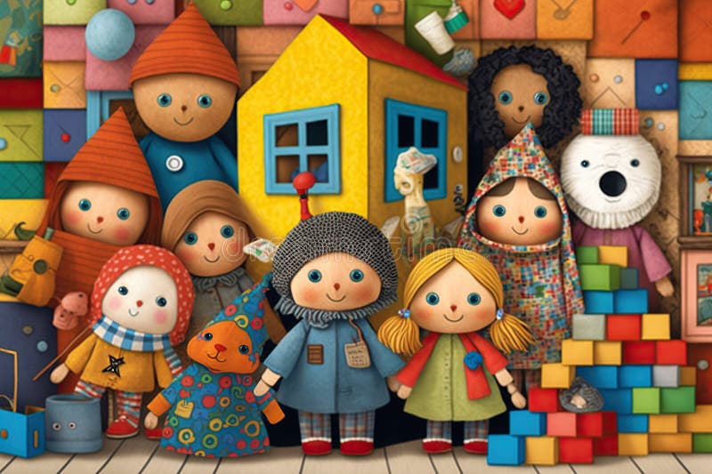 Patchwork-Gewebe des Kindergartenkonzepts mit mehrfarbigen Arrangements aus generativer ai-Technologie. Flickwerk des Kindergartenkonzepts mit mehrfarbigen Arrangements und spielbasiertem Lernen, das mit generativer ai-Technologie geschaffen wurde