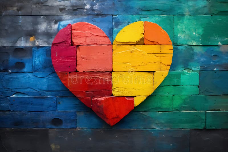 Patchwork Heart on Textured Wooden Panels royalty free stock image