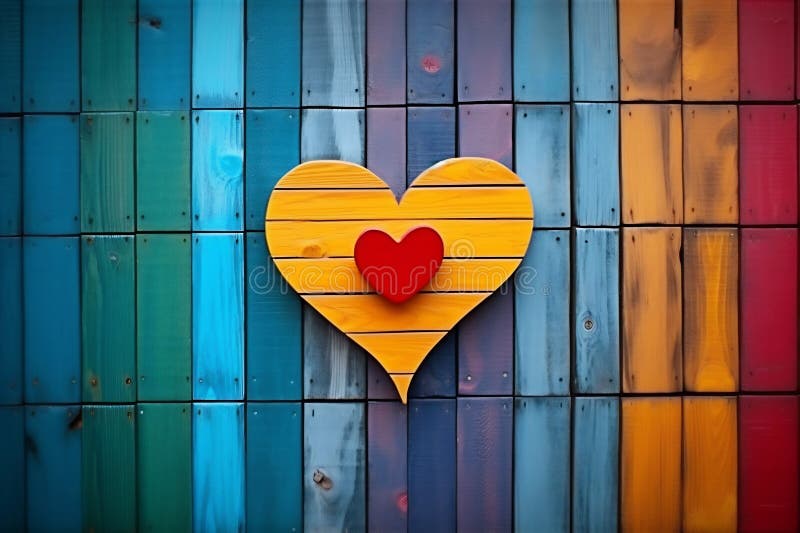 Patchwork Heart on Textured Wooden Panels royalty free stock photo