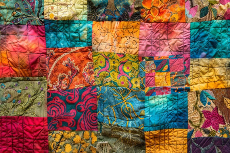 Κουβέρτα patchwork, πολύχρωμη κουβέρτα patchwork στοκ φωτογραφία με δικαίωμα ελεύθερης χρήσης