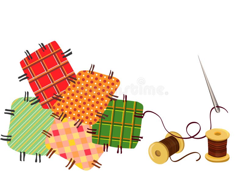 Patchwork, Sewing with a Needle Stock Vector Illustration of hobby