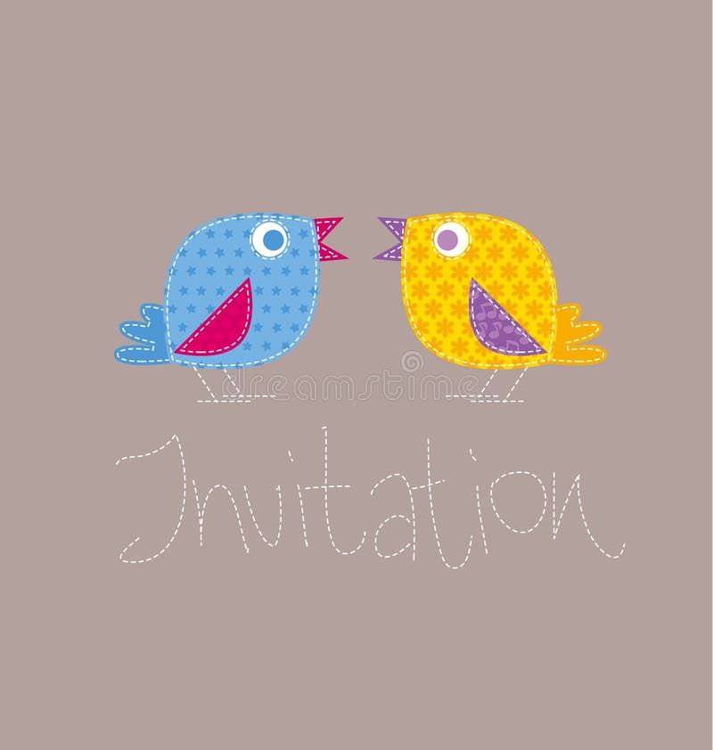 Patchwork style kid bird vector illustration. stock illustration