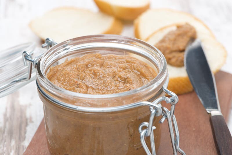 Pate of Chicken Liver and Roasted Peppers in a Jar Stock Image Image