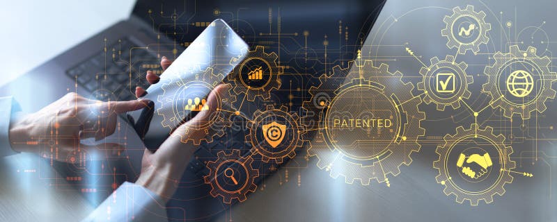 Patented Concept: Protecting Innovations Through Intellectual Property Rights vector illustration