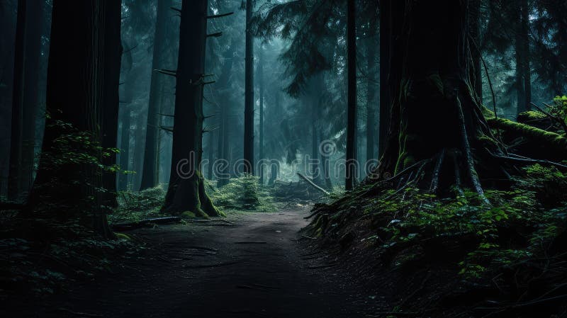 Path dark photography background vector illustration