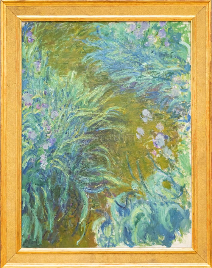 Path through the Irises 2 by Claude Monet, with Frame Editorial Image ...