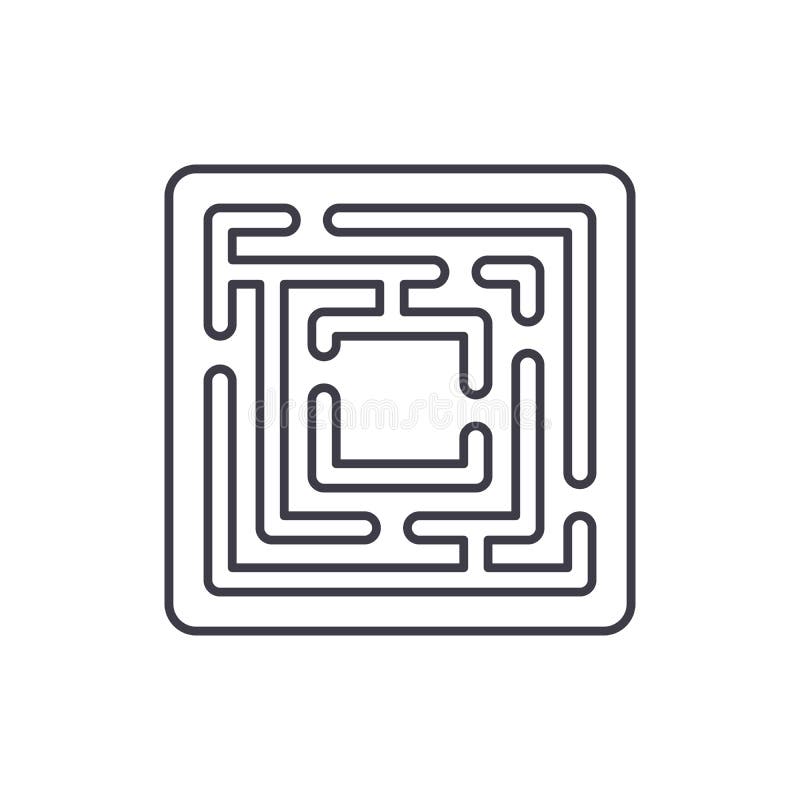 Path in the maze line icon concept. Path in the maze vector linear illustration, symbol, sign stock illustration