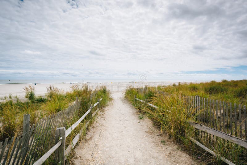 Path to the beach and sand dunes in Atlantic City, New Jersey