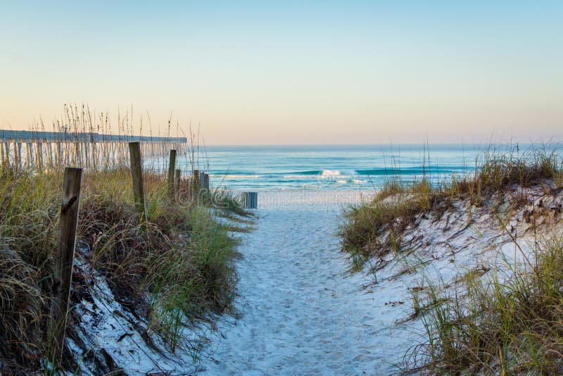 Path to the beach and sand dunes, at Panama City Beach, Florida