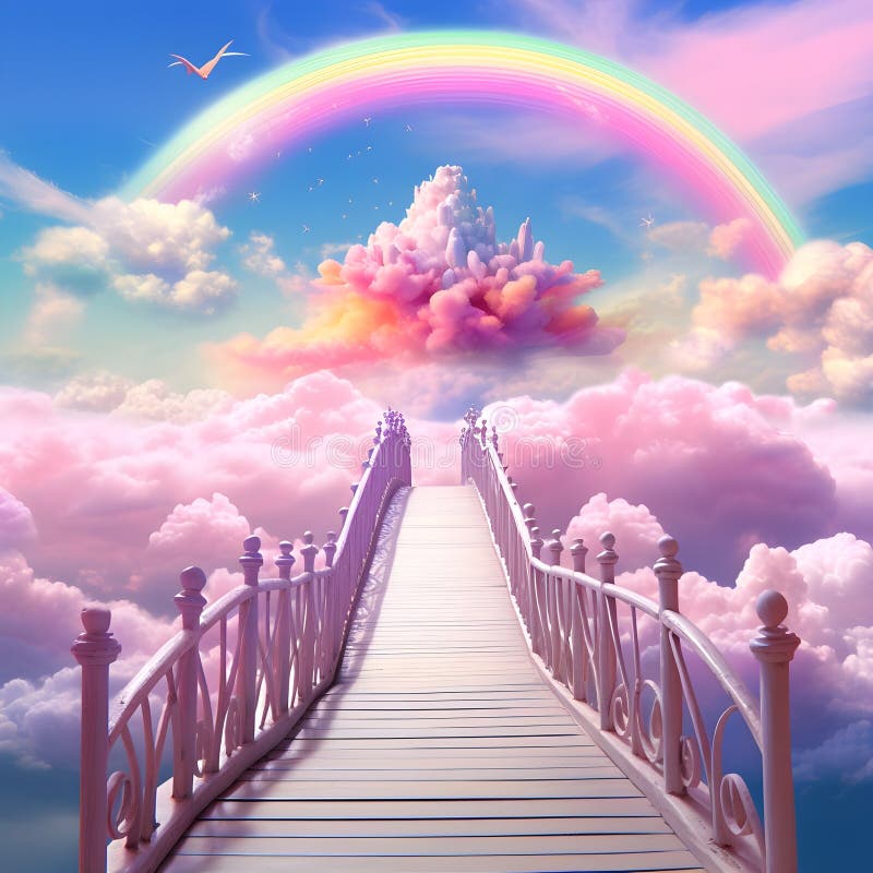 Rainbow Stairs Heaven Background Instant Download Forever In Our