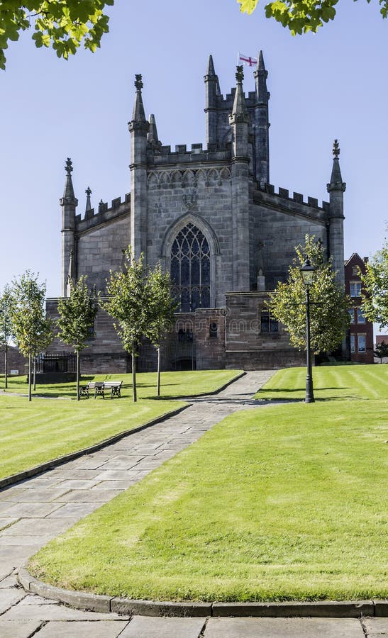 Path to Oldham Parish Church in Lancashire royalty free stock photo Path to Oldham Parish Church in Lancashire royalty free stock photo