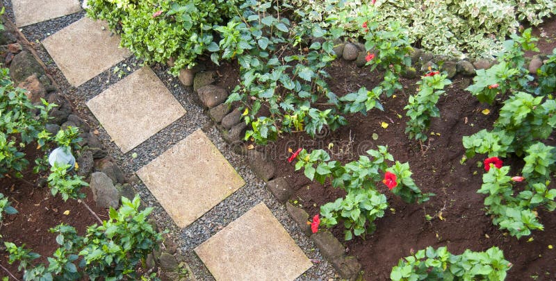 Pathway Stones in a Flower Garden