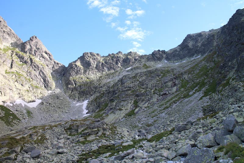 Pathway to Chata pod Rysmi hut near Rysy peak, High Tatras