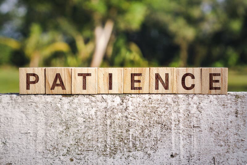 Patience Word on Wooden Block Stock Image - Image of discipline ...