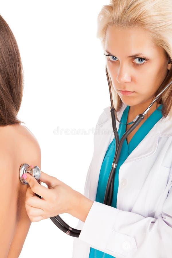 Patient de examen de docteur féminin photographie stock libre de droits Patient de examen de docteur féminin photographie stock libre de droits