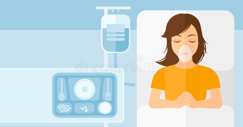 Patient, der im Krankenhaus-Bett liegt lizenzfreie abbildung Patient, der im Krankenhaus-Bett liegt lizenzfreie abbildung