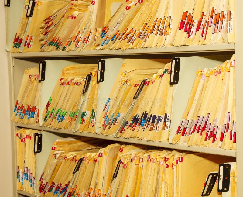 Patient Folders in a Doctors Office Stock Image Image of dentistry