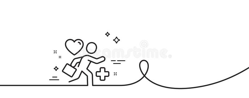 Patient Line Icon. Medical Doctor Sign. Continuous Line with Curl ...