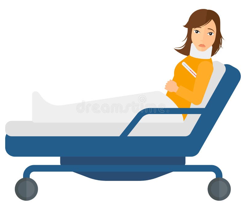 Patient lying in bed stock vector. Illustration of design 64837080