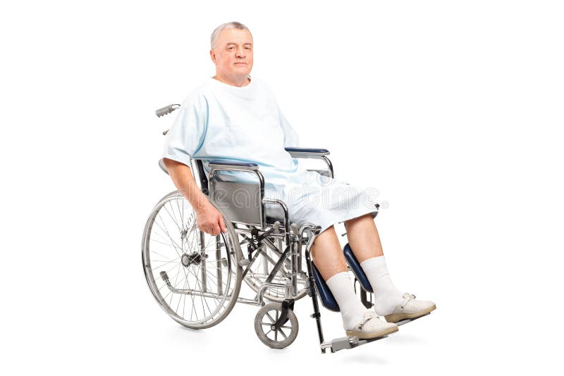Patient mâle dans un fauteuil roulant