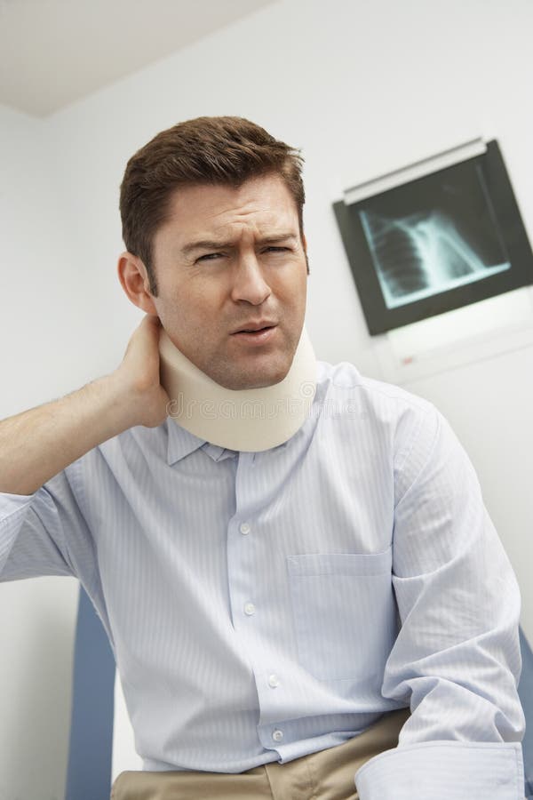Man with a Neck Brace in Hospital Stock Image Image of sprain