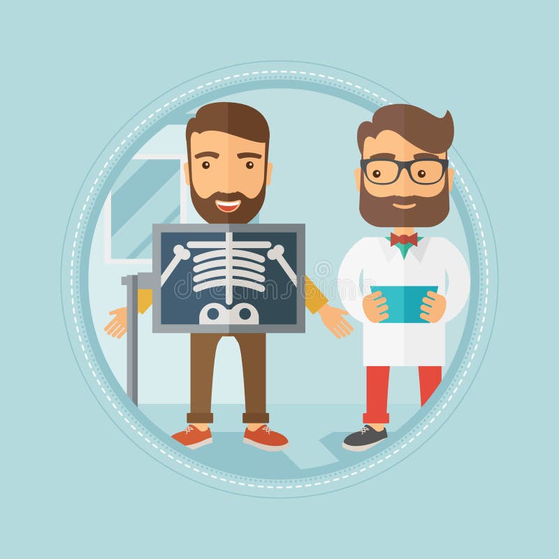 Patient pendant l'illustration de vecteur de procédure de rayon de x illustration stock Patient pendant l'illustration de vecteur de procédure de rayon de x illustration stock