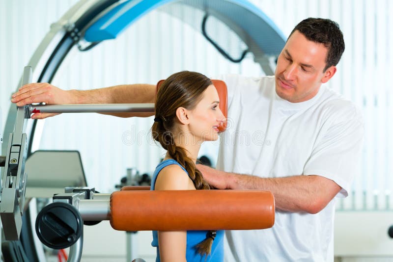 Patient at the Physiotherapy Doing Physical Therapy Stock Photo Image