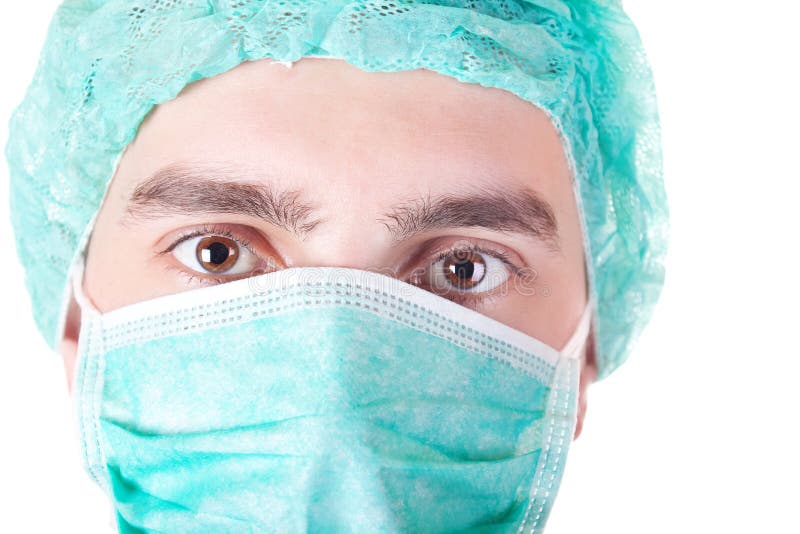 Patient with a Protective Mask Stock Photo Image of face, horizontal