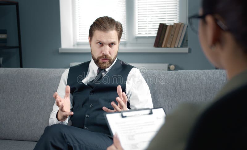 Patient speaking with psychologist royalty free stock image Patient speaking with psychologist royalty free stock image