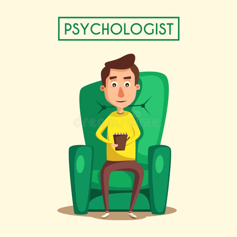 Patient Talking To Psychologist. Cartoon Vector Illustration Stock Vector -  Illustration of cartoon, head: 79522826