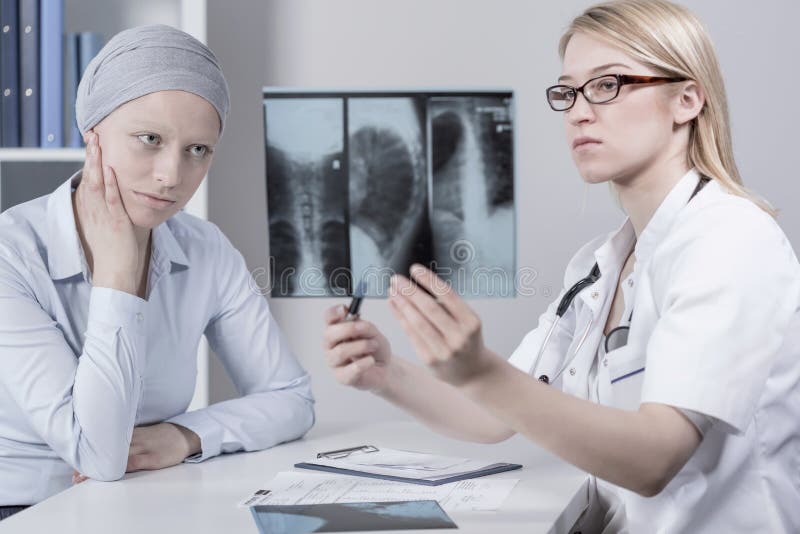 Patient und Lungenkrebs