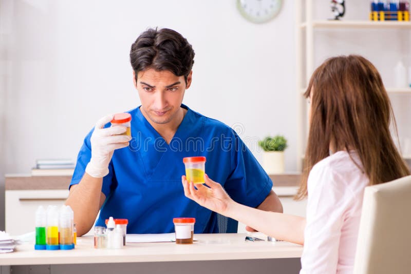 The Patient Visiting Doctor for Urine Test Stock Photo Image of identification, looking 138596488