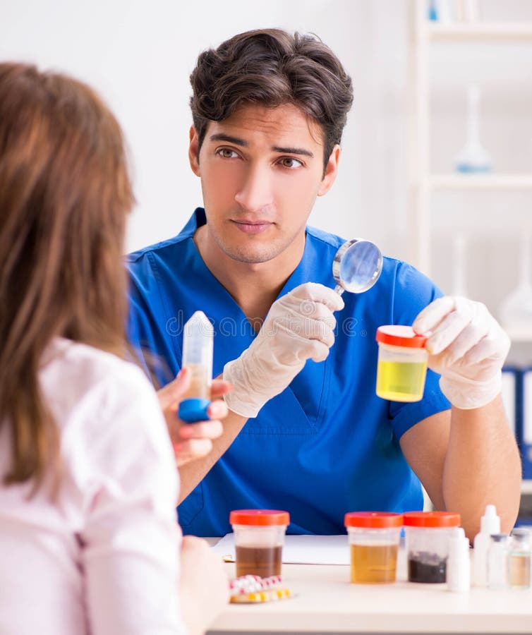 Patient Visiting Doctor for Urine Test Stock Photo Image of check, collection 181580756