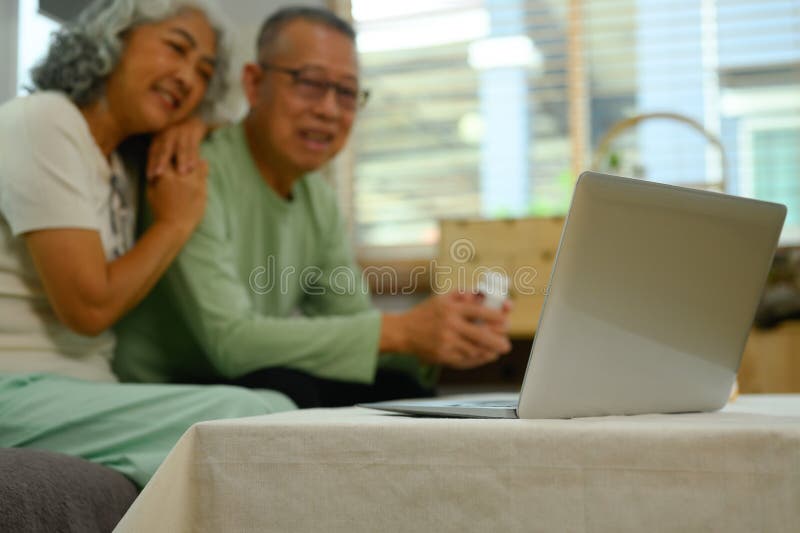 Senior patients having online medical consultation via video call. Telemedicine concept. Senior patients having online medical consultation via video call. Telemedicine concept.