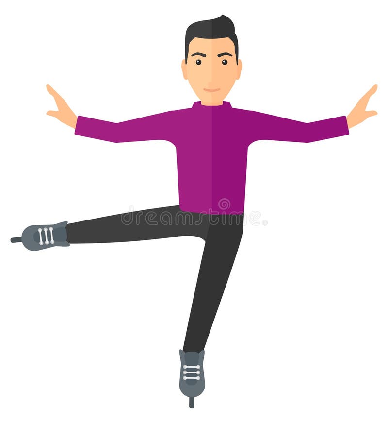 Patinador artística masculino ilustração stock Patinador artística masculino ilustração stock