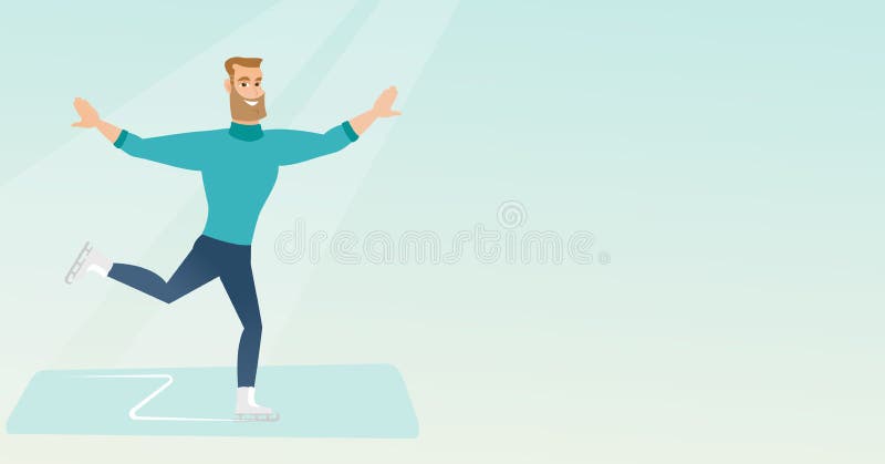 Patinador artística masculino caucasiano novo ilustração do vetor Patinador artística masculino caucasiano novo ilustração do vetor