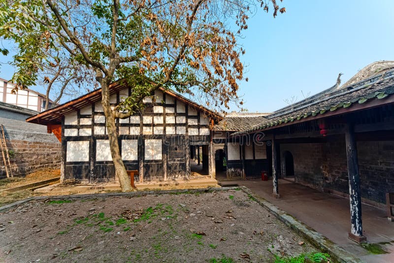 893 Casa Del Patio Del Chino Tradicional Fotos de stock Fotos libres