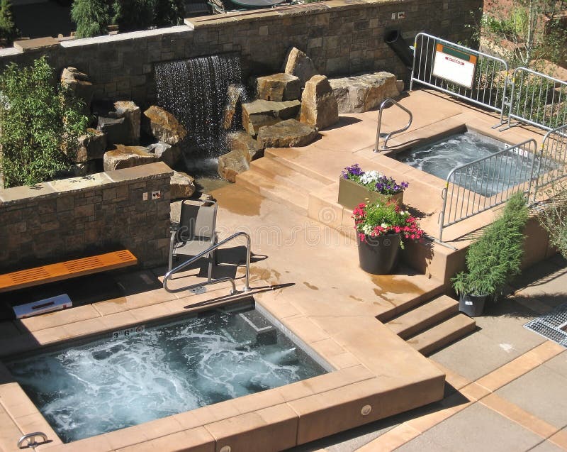 Patio with Hot Tubs stock photo. Image of pool, vacation 5559860