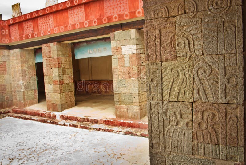 Patio of the Pillars Patio de los Pilares, Teotihuacan stock image Patio of the Pillars Patio de los Pilares, Teotihuacan stock image