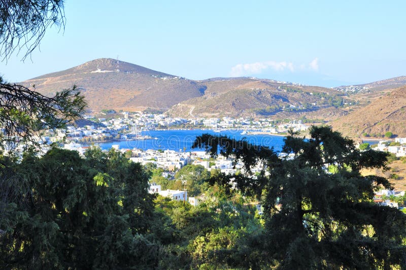 Patmos stock image. Image of scenic, port, john, landscape 91410779