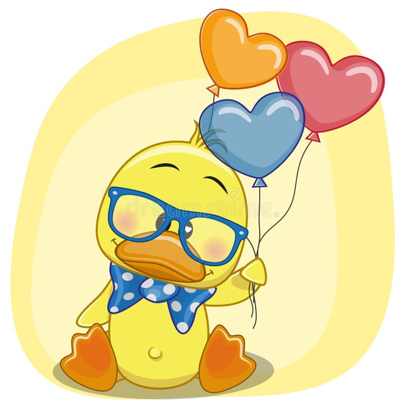 Pato con los globos ilustración del vector. Ilustración de bautismo - 52352798 Pato con los globos ilustración del vector. Ilustración de bautismo - 52352798