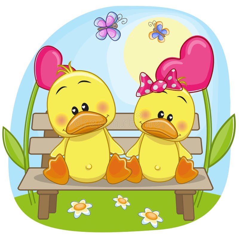 Patos de los amantes ilustración del vector. Ilustración de pato - 52352600