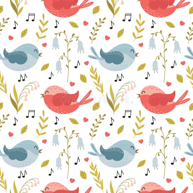 Patrón Ininterrumpido Con Dibujos Animados Bonitos Que Vuelan Aves Cantantes Y Flores De Primavera Lirio De Las Hierbas Del Valle Ilustración del Vector - Ilustración de hoja, azul: 243231388 Patrón Ininterrumpido Con Dibujos Animados Bonitos Que Vuelan Aves Cantantes Y Flores De Primavera Lirio De Las Hierbas Del Valle Ilustración del Vector - Ilustración de hoja, azul: 243231388